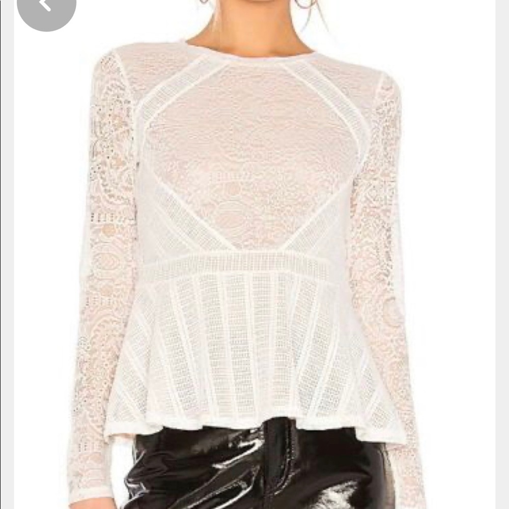 NWT BCBG Peplum Lace Blouse